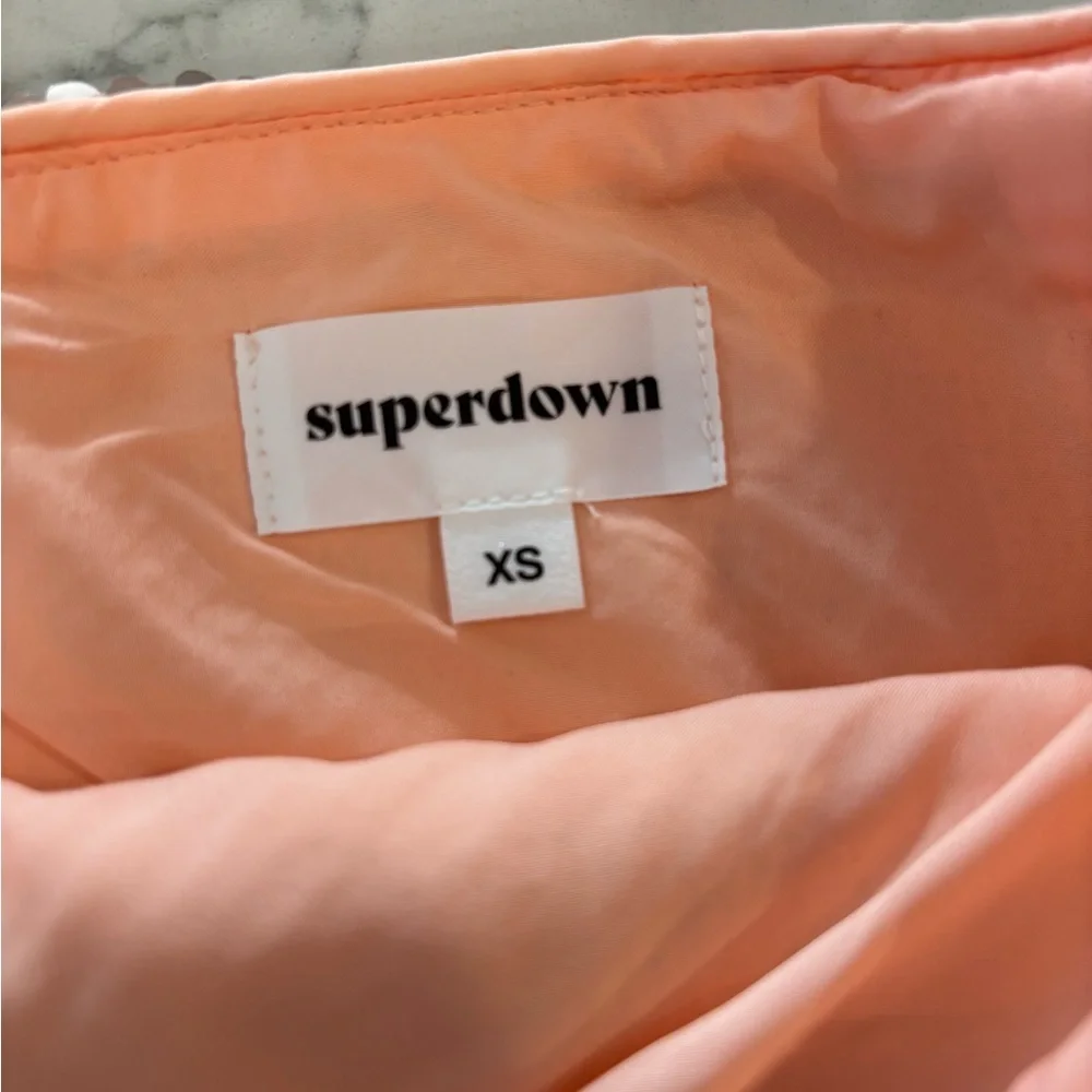 Superdown Sparkling Sequin Mini Skirt, Rose Gold, Size XS, NWT, Y2K 90’s